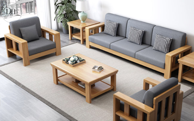 Sofa phòng khách kiểu cổ điển pha với hiện đại