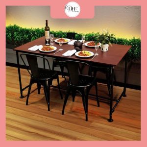 bàn ăn chân ống nước 4 ghế