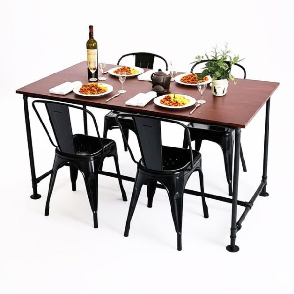 BÀN ĂN CHÂN ỐNG NƯỚC VÀ 4 GHẾ HIỆN ĐẠI - DORAHOME - Hình ảnh 5