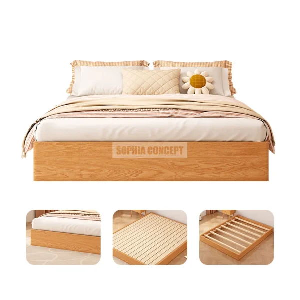 GIƯỜNG BỆT GỖ CHẤT LIỆU BỀN ĐẸP TỐI GIẢN - DORAHOME - Hình ảnh 5