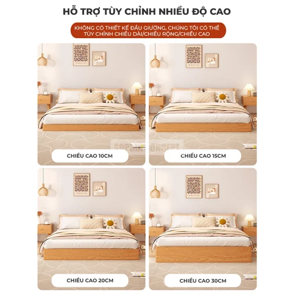 GIƯỜNG BỆT GỖ CHẤT LIỆU BỀN ĐẸP TỐI GIẢN - DORAHOME - Hình ảnh 3